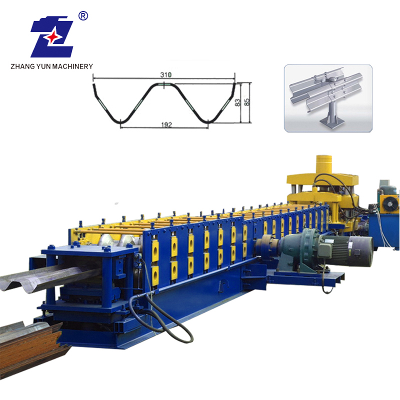 2 Waves Standing Seam Highway Guardrail Metal Roll Forming Machine For Road Protection